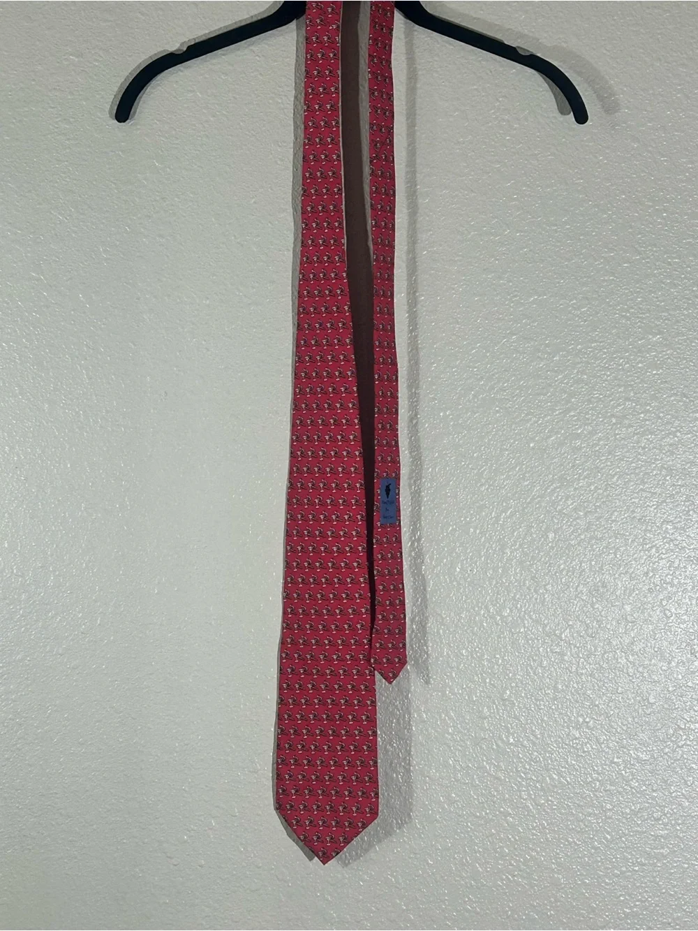 Vineyard Vines Red Micro-Pattern Silk Tie